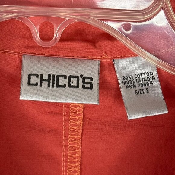 Chico's Salmon Full Zip Windbreaker with Pockets Chico's Size 2 (US Lg/12) EUC - Picture 4 of 7